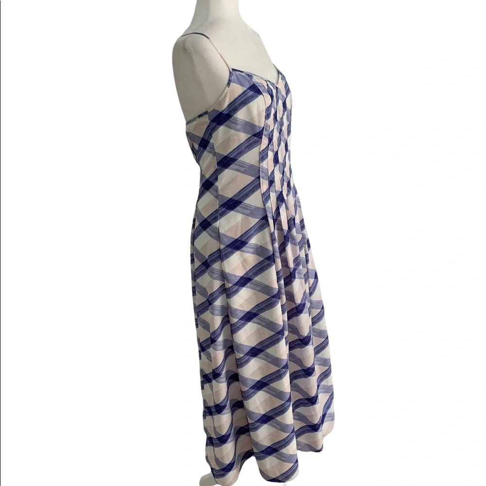 Banana Republic Blue and White Criss Cross Print Strappy Midi Dress | Size 6 - Picture 7 of 12